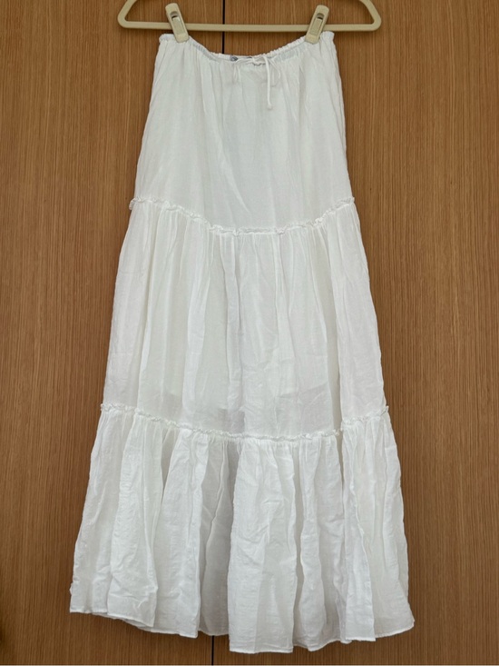 Dresses & Skirts - White Tiered Maxi Skirt - Lightweight Summer Style